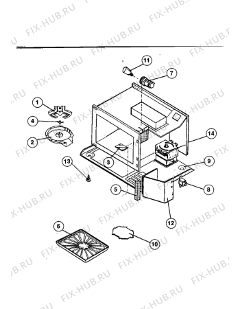 Взрыв-схема микроволновой печи Zanussi ZM926TS - Схема узла Oven equipment